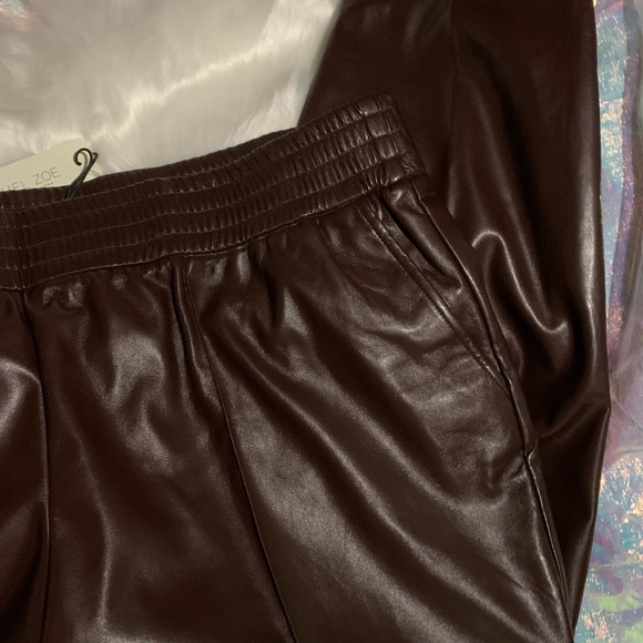 Rachel Zoe Faux Leather Pants 3x Cognac Brown - Picture 3 of 7